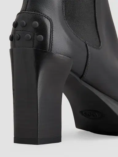 Tod's Women's 80MM Leather Chelsea Boots - Nero | Thumbnail 4 Tod's Women's 80MM Leather Chelsea Boots - Nero | Thumbnail 4
