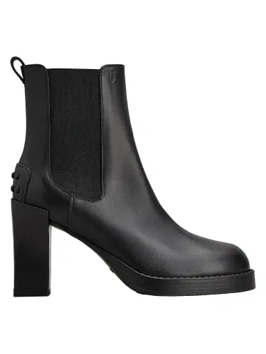 Tod's Women's 80MM Leather Chelsea Boots - Nero | Thumbnail 1 Tod's Women's 80MM Leather Chelsea Boots - Nero | Thumbnail 1