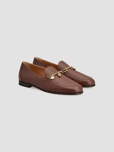 Tod's Women's Charm Leather Loafers - Mogano | Thumbnail 2 Tod's Women's Charm Leather Loafers - Mogano | Thumbnail 2