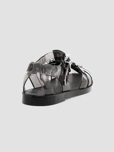 MOSCHINO Women's Lettering Jelly Fisherman Sandals - Black | Thumbnail 3 MOSCHINO Women's Lettering Jelly Fisherman Sandals - Black | Thumbnail 3
