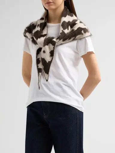 Guest In Residence Women's Grizzly Cowhide Wild Rag Cashmere Scarf | Thumbnail 3 Guest In Residence Women's Grizzly Cowhide Wild Rag Cashmere Scarf | Thumbnail 3