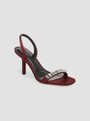 Favorite Daughter Women's Selena 80MM Crystal-Embellished Satin Slingback Sandals - Bordeaux Clear | Thumbnail 2 Favorite Daughter Women's Selena 80MM Crystal-Embellished Satin Slingback Sandals - Bordeaux Clear | Thumbnail 2