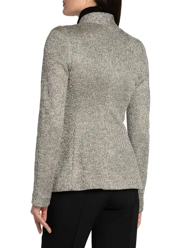 Giorgio Armani Women's Textured One-Button Blazer - Gessato Beige | Thumbnail 5 Giorgio Armani Women's Textured One-Button Blazer - Gessato Beige | Thumbnail 5