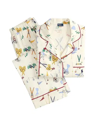 Polo Ralph Lauren Women's Madison Printed Pajamas - Travel Ski Print | Thumbnail 1 Polo Ralph Lauren Women's Madison Printed Pajamas - Travel Ski Print | Thumbnail 1