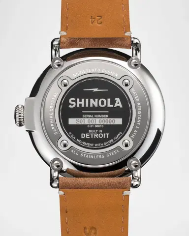 Shinola 47mm Runwell Watch, White/Brown | Thumbnail 3 Shinola 47mm Runwell Watch, White/Brown | Thumbnail 3