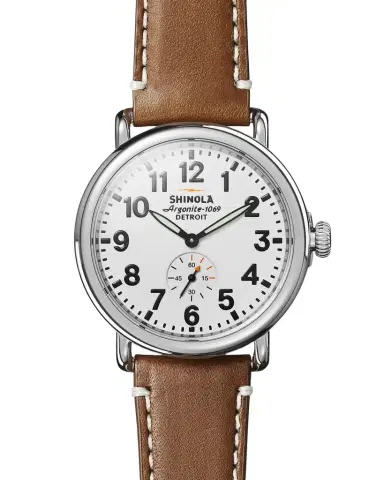 Shinola 47mm Runwell Watch, White/Brown | Thumbnail 1 Shinola 47mm Runwell Watch, White/Brown | Thumbnail 1