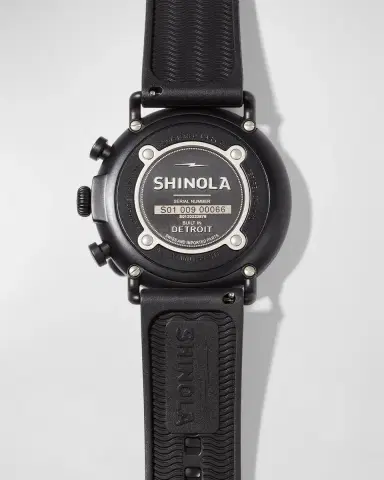 Shinola Men's 47mm Runwell 2-Eye Chrono Rubber Watch | Thumbnail 3 Shinola Men's 47mm Runwell 2-Eye Chrono Rubber Watch | Thumbnail 3