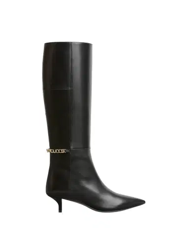 Gucci Signoria Leather Logo Chain Tall Boots | Thumbnail 2 Gucci Signoria Leather Logo Chain Tall Boots | Thumbnail 2