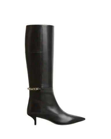 Gucci Signoria Leather Logo Chain Tall Boots | Thumbnail 1 Gucci Signoria Leather Logo Chain Tall Boots | Thumbnail 1
