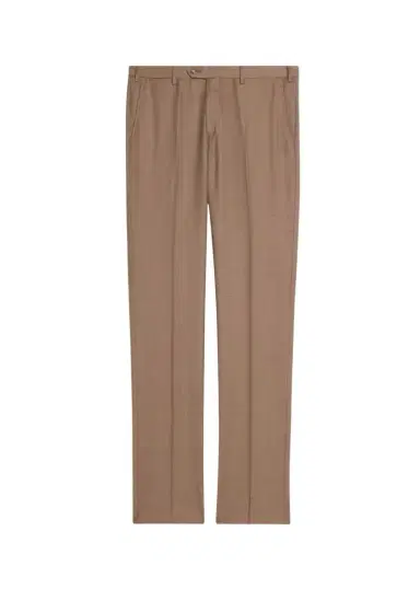Giorgio Armani Men's Flat-Front Wool Trousers | Thumbnail 1 Giorgio Armani Men's Flat-Front Wool Trousers | Thumbnail 1