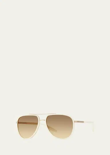 BARTON PERREIRA Cani Titanium Aviator Sunglasses | Thumbnail 2 BARTON PERREIRA Cani Titanium Aviator Sunglasses | Thumbnail 2