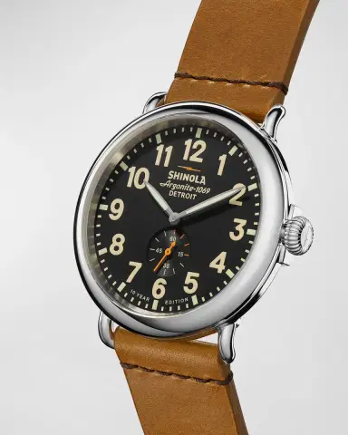 Shinola Men's Runwell 10-Year Leather Strap Watch, 47mm | Thumbnail 2 Shinola Men's Runwell 10-Year Leather Strap Watch, 47mm | Thumbnail 2