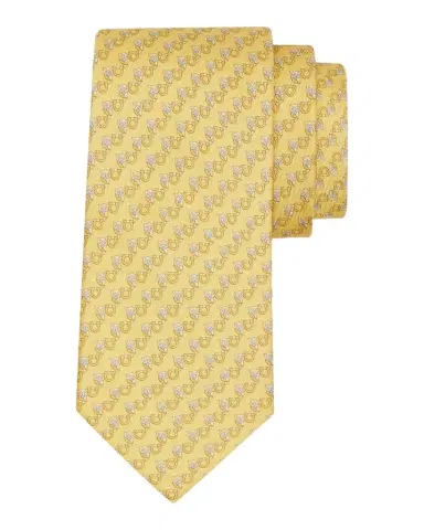 Ferragamo Men's Owl and Gancio Silk Tie | Thumbnail 1 Ferragamo Men's Owl and Gancio Silk Tie | Thumbnail 1