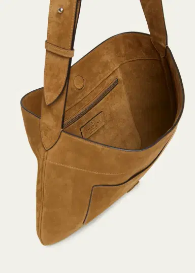 Valentino Garavani Men's Emil Small Suede Hobo Bag | Thumbnail 4 Valentino Garavani Men's Emil Small Suede Hobo Bag | Thumbnail 4