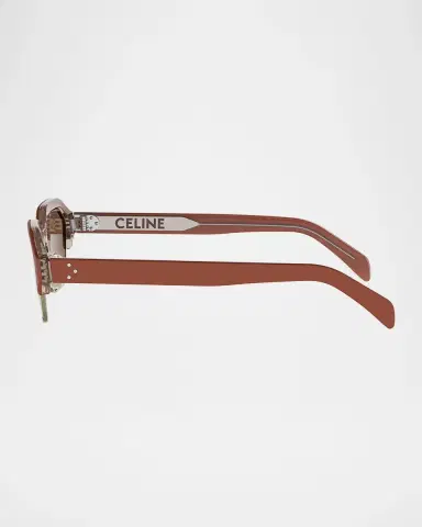 Celine Men's Acetate and Nylon Geometric Combi Sunglasses | Thumbnail 3 Celine Men's Acetate and Nylon Geometric Combi Sunglasses | Thumbnail 3