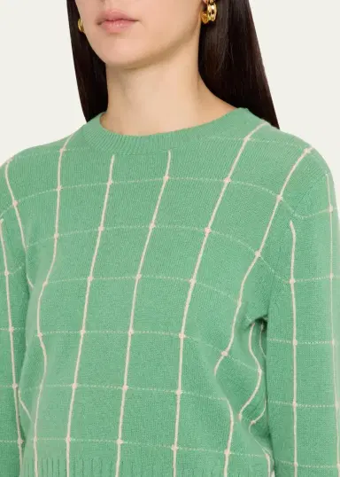Guest In Residence Shrunken Checkered Cashmere Sweater | Thumbnail 5 Guest In Residence Shrunken Checkered Cashmere Sweater | Thumbnail 5