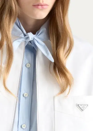 Prada Logo Cotton Crop Jacket | Thumbnail 5 Prada Logo Cotton Crop Jacket | Thumbnail 5