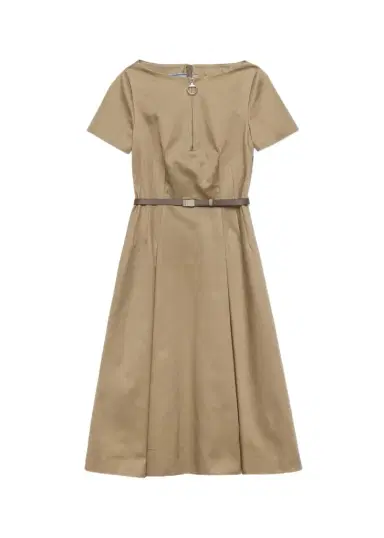 Prada Belted Cotton Knee-Length Dress | Thumbnail 1 Prada Belted Cotton Knee-Length Dress | Thumbnail 1