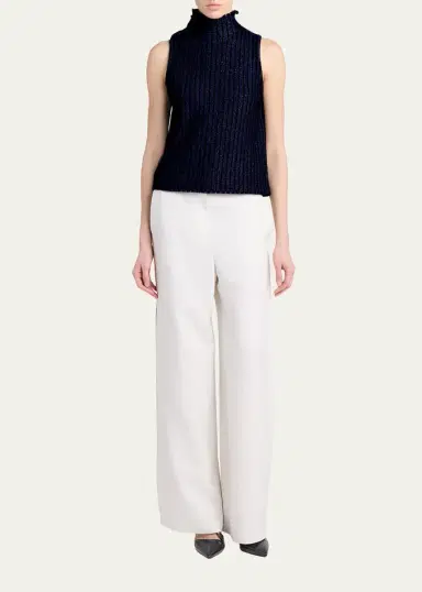 Giorgio Armani Metallic Knit Sleeveless Turtleneck Sweater | Thumbnail 2 Giorgio Armani Metallic Knit Sleeveless Turtleneck Sweater | Thumbnail 2
