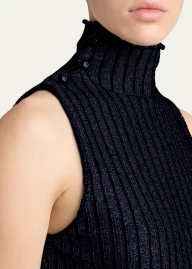 Giorgio Armani Metallic Knit Sleeveless Turtleneck Sweater | Thumbnail 5 Giorgio Armani Metallic Knit Sleeveless Turtleneck Sweater | Thumbnail 5