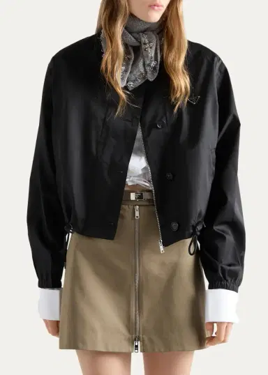 Prada Belted Cotton-Blend Mini Skirt | Thumbnail 4 Prada Belted Cotton-Blend Mini Skirt | Thumbnail 4