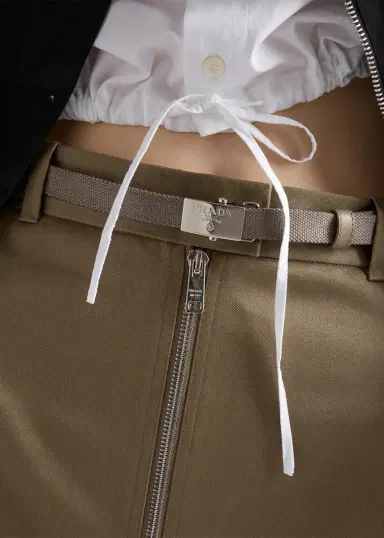 Prada Belted Cotton-Blend Mini Skirt | Thumbnail 5 Prada Belted Cotton-Blend Mini Skirt | Thumbnail 5