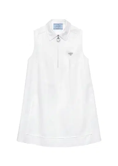 Prada Logo Cotton Sleeveless Mini Dress | Thumbnail 1 Prada Logo Cotton Sleeveless Mini Dress | Thumbnail 1