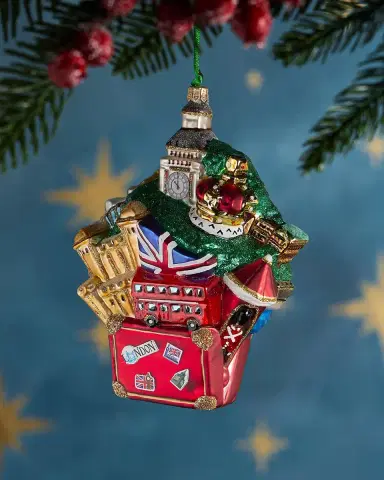 Exclusive English Suitcase Christmas Ornament | Thumbnail 2 Exclusive English Suitcase Christmas Ornament | Thumbnail 2