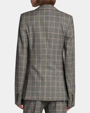 Stella McCartney Slim Checked Single-Breasted Blazer Jacket | Thumbnail 3 Stella McCartney Slim Checked Single-Breasted Blazer Jacket | Thumbnail 3