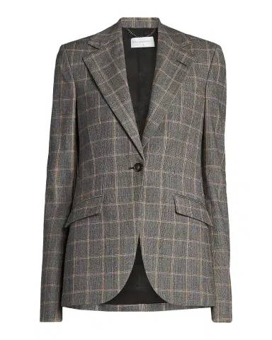 Stella McCartney Slim Checked Single-Breasted Blazer Jacket | Thumbnail 1 Stella McCartney Slim Checked Single-Breasted Blazer Jacket | Thumbnail 1