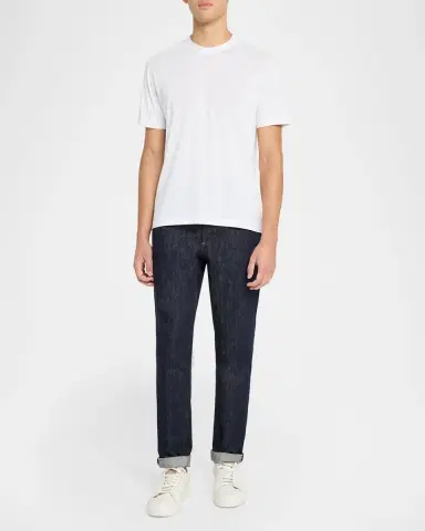 Eton Men's Silk and Cotton Crewneck T-Shirt | Thumbnail 2 Eton Men's Silk and Cotton Crewneck T-Shirt | Thumbnail 2