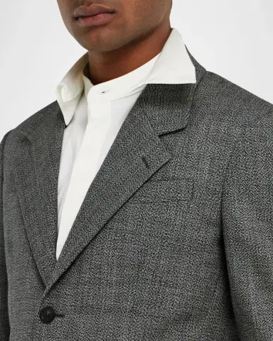 Ferragamo Men's Wool Mouline Single-Breasted Sport Coat | Thumbnail 2 Ferragamo Men's Wool Mouline Single-Breasted Sport Coat | Thumbnail 2