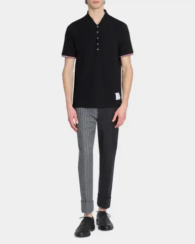 Thom Browne Men's RWB Tipping Wool Jersey Polo Shirt | Thumbnail 2 Thom Browne Men's RWB Tipping Wool Jersey Polo Shirt | Thumbnail 2