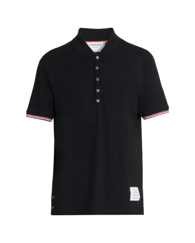Thom Browne Men's RWB Tipping Wool Jersey Polo Shirt | Thumbnail 1 Thom Browne Men's RWB Tipping Wool Jersey Polo Shirt | Thumbnail 1
