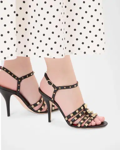 Valentino Garavani 100mm Rockstud Leather Ankle-Strap Sandals | Thumbnail 2 Valentino Garavani 100mm Rockstud Leather Ankle-Strap Sandals | Thumbnail 2