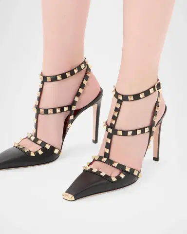Valentino Garavani Rockstud 100mm Studded Leather Strappy Pumps | Thumbnail 2 Valentino Garavani Rockstud 100mm Studded Leather Strappy Pumps | Thumbnail 2