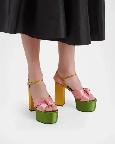 Valentino Garavani 125mm Crasher Platform Sandals in Satin | Thumbnail 2 Valentino Garavani 125mm Crasher Platform Sandals in Satin | Thumbnail 2