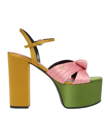 Valentino Garavani 125mm Crasher Platform Sandals in Satin | Thumbnail 1 Valentino Garavani 125mm Crasher Platform Sandals in Satin | Thumbnail 1