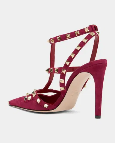 Valentino Garavani Rockstud 100mm Studded Suede Strappy Pumps | Thumbnail 4 Valentino Garavani Rockstud 100mm Studded Suede Strappy Pumps | Thumbnail 4