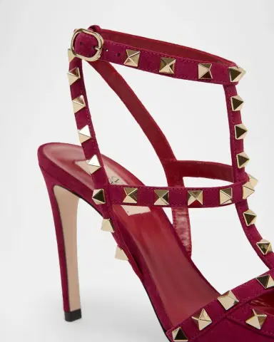 Valentino Garavani Rockstud 100mm Studded Suede Strappy Pumps | Thumbnail 5 Valentino Garavani Rockstud 100mm Studded Suede Strappy Pumps | Thumbnail 5