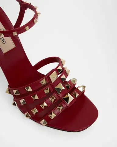 Valentino Garavani 100mm Rockstud Leather Ankle-Strap Sandals | Thumbnail 5 Valentino Garavani 100mm Rockstud Leather Ankle-Strap Sandals | Thumbnail 5