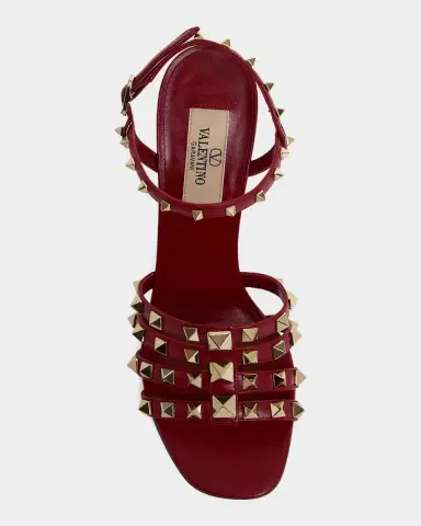Valentino Garavani 100mm Rockstud Leather Ankle-Strap Sandals | Thumbnail 6 Valentino Garavani 100mm Rockstud Leather Ankle-Strap Sandals | Thumbnail 6