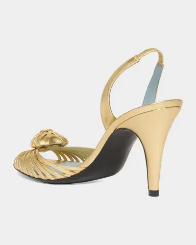 Valentino Garavani Coeur Royal 8mm Laminated Nappa Leather Slingback Sandals | Thumbnail 4 Valentino Garavani Coeur Royal 8mm Laminated Nappa Leather Slingback Sandals | Thumbnail 4