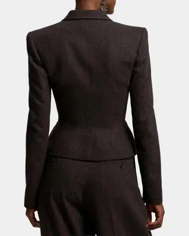 Ralph Lauren Collection Joleene Wool Herringbone Structured Jacket | Thumbnail 3 Ralph Lauren Collection Joleene Wool Herringbone Structured Jacket | Thumbnail 3
