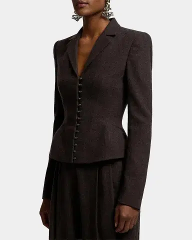 Ralph Lauren Collection Joleene Wool Herringbone Structured Jacket | Thumbnail 6 Ralph Lauren Collection Joleene Wool Herringbone Structured Jacket | Thumbnail 6