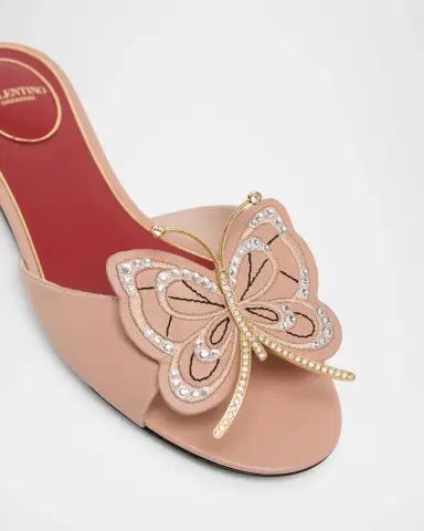 Valentino Garavani Flutterby Flat Slides | Thumbnail 5 Valentino Garavani Flutterby Flat Slides | Thumbnail 5
