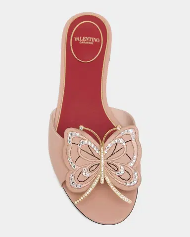 Valentino Garavani Flutterby Flat Slides | Thumbnail 6 Valentino Garavani Flutterby Flat Slides | Thumbnail 6