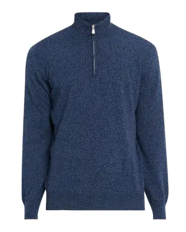 Brunello Cucinelli Men's Cashmere Mouline Quarter-Zip Sweater | Thumbnail 1 Brunello Cucinelli Men's Cashmere Mouline Quarter-Zip Sweater | Thumbnail 1