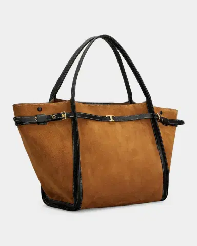 Tod's T Timeless Belted Suede Shopping Tote Bag | Thumbnail 2 Tod's T Timeless Belted Suede Shopping Tote Bag | Thumbnail 2