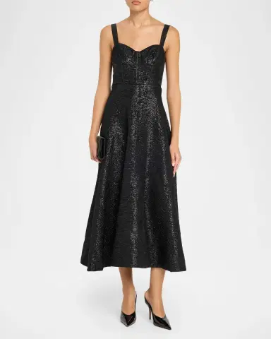 As It May Julia Sweetheart Organza Jacquard Midi Dress | Thumbnail 2 As It May Julia Sweetheart Organza Jacquard Midi Dress | Thumbnail 2